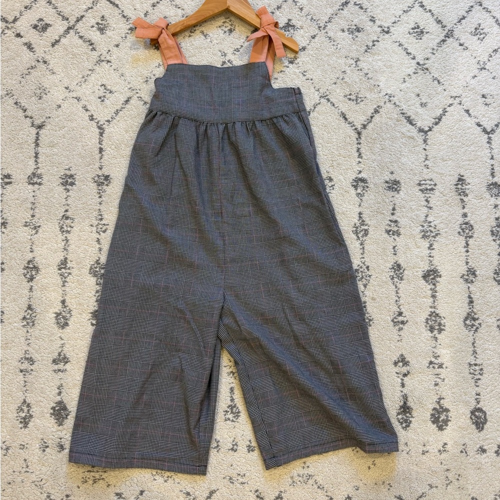 NWOT Kids Gray Jumpsuit with Orange Straps